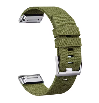 Жакардовий ремінець QuickFit 22 mm - Green/Silver 21043499 фото