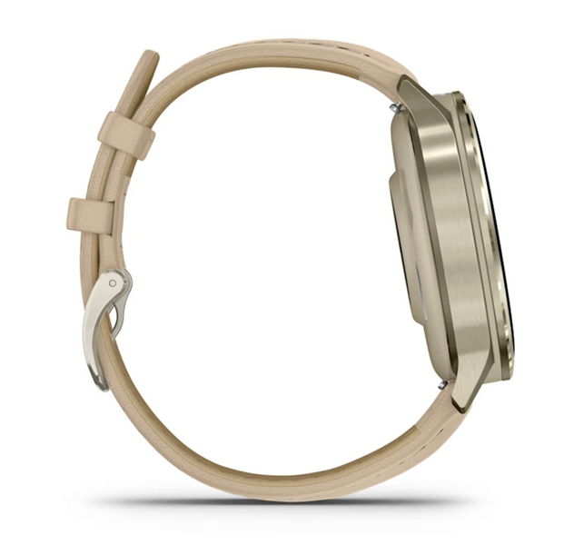 Garmin Venu 4 - 41 mm Lunar Gold with Bone Silicone Band and Light Sand Leather Band 010-03013-03 фото