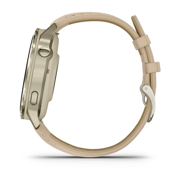 Garmin Venu 4 - 41 mm Lunar Gold with Bone Silicone Band and Light Sand Leather Band 010-03013-03 фото