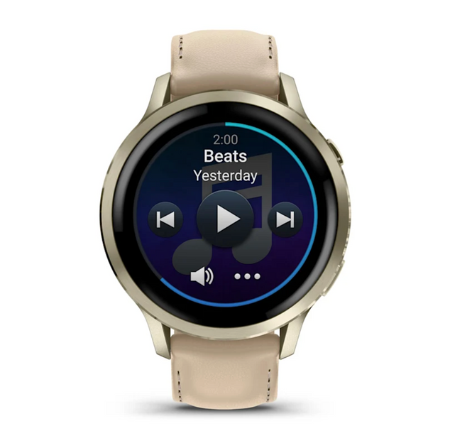 Garmin Venu 4 - 41 mm Lunar Gold with Bone Silicone Band and Light Sand Leather Band 010-03013-03 фото