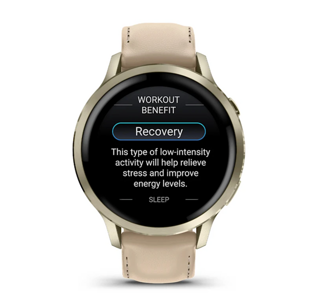 Garmin Venu 4 - 41 mm Lunar Gold with Bone Silicone Band and Light Sand Leather Band 010-03013-03 фото