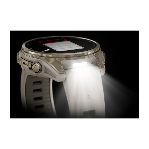 Garmin Fenix 8 &ndash; 43 mm AMOLED Sapphire Soft Gold with Fog Gray/Dark Sandstone Silicone Band 010-02903-10 фото
