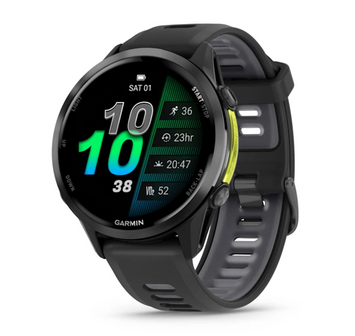 Garmin Forerunner 970 Carbon Grey DLC Titanium with Black Case and Black/Translucent Whitestone Band 010-02969-00 фото