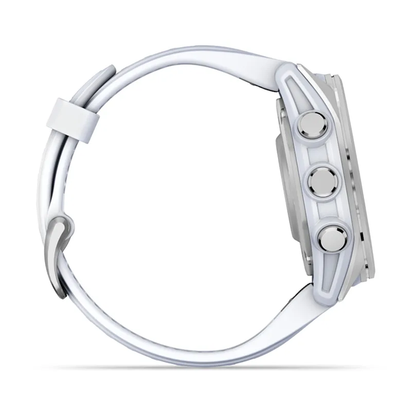 Garmin Fenix 8 &ndash; 43 mm AMOLED Silver with Whitestone Silicone Band 010-02903-00 фото