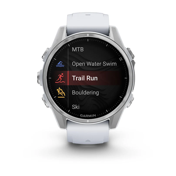 Garmin Fenix 8 &ndash; 43 mm AMOLED Silver with Whitestone Silicone Band 010-02903-00 фото