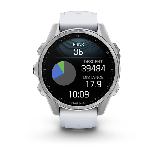 Garmin Fenix 8 &ndash; 43 mm AMOLED Silver with Whitestone Silicone Band 010-02903-00 фото