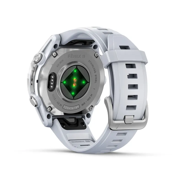 Garmin Fenix 8 &ndash; 43 mm AMOLED Silver with Whitestone Silicone Band 010-02903-00 фото