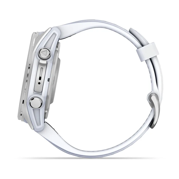 Garmin Fenix 8 &ndash; 43 mm AMOLED Silver with Whitestone Silicone Band 010-02903-00 фото