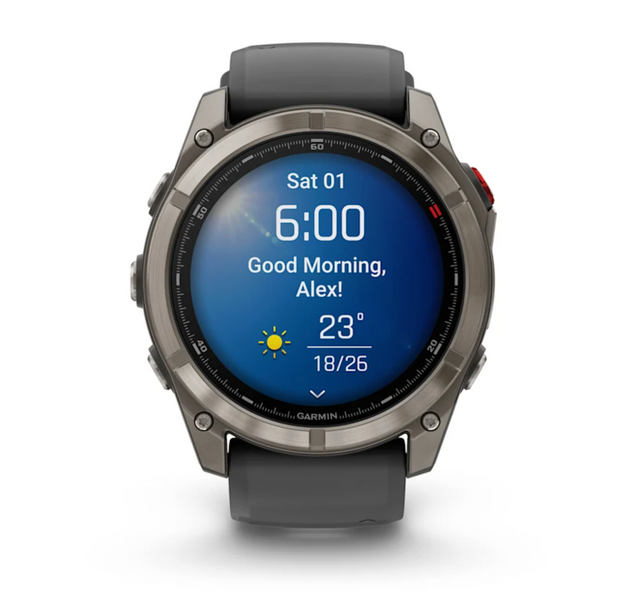 Garmin Fenix 8 Pro &ndash; 51 mm, AMOLED Sapphire, Titanium with Graphite/black silicone band 010-03199-11 фото
