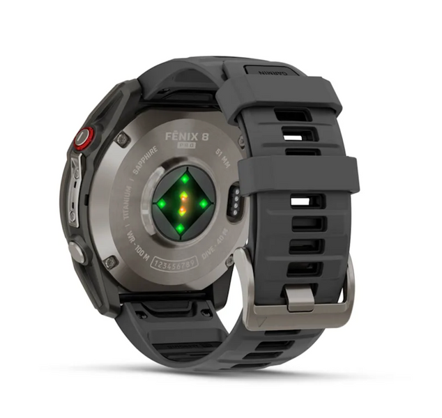 Garmin Fenix 8 Pro &ndash; 51 mm, AMOLED Sapphire, Titanium with Graphite/black silicone band 010-03199-11 фото