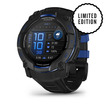 Garmin Instinct 3 &ndash; 50 mm, AMOLED Black with Black/Bolt Blue Band 010-03020-03 фото