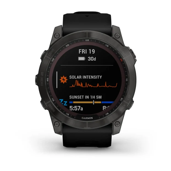Garmin Fenix 7X &ndash; Sapphire Solar Edition Carbon Gray DLC Titanium with Black Band 010-02541-10 фото
