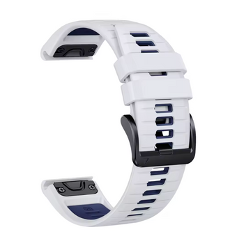 Ремінець силіконовий 22 mm QuickFit Fenix 7 - White Dark Blue 21044717 фото