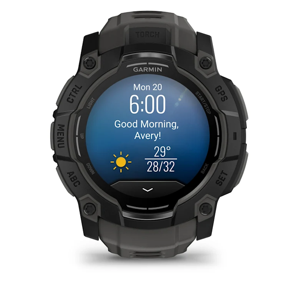 Garmin Instinct 3 &ndash; 50 mm, AMOLED Black with Charcoal Band 010-03020-00-1 фото