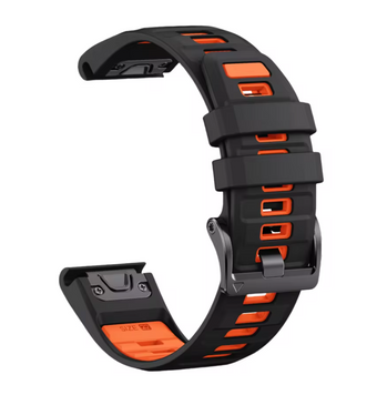 Ремінець силіконовий 22 mm QuickFit Fenix 8 - Black Orange 21044151 фото