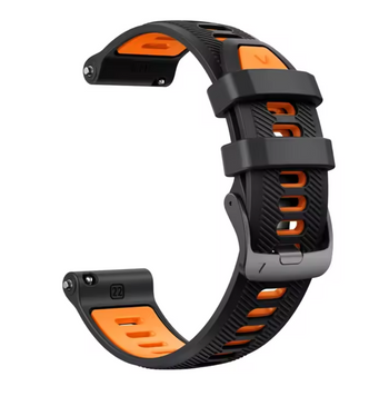 Ремінець силіконовій Quick Release 22 mm - Black Orange 21044878 фото