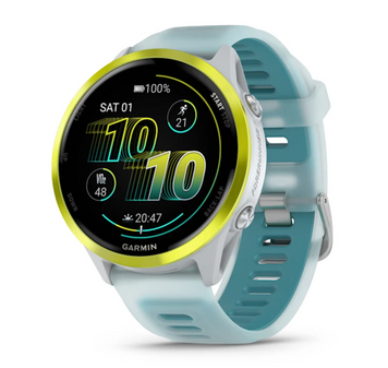 Garmin Forerunner 570 - 47mm Amp Yellow Aluminum with Translucent Whitestone/Turquoise Band 010-02971-01 фото