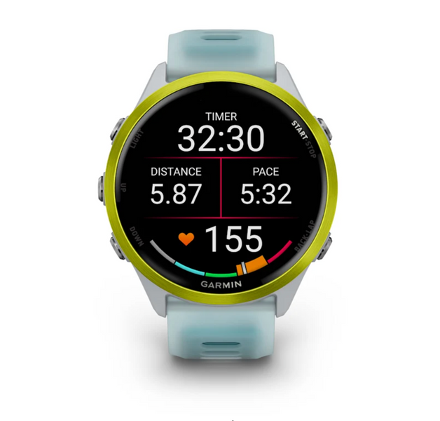 Garmin Forerunner 570 - 47mm Amp Yellow Aluminum with Translucent Whitestone/Turquoise Band 010-02971-01 фото