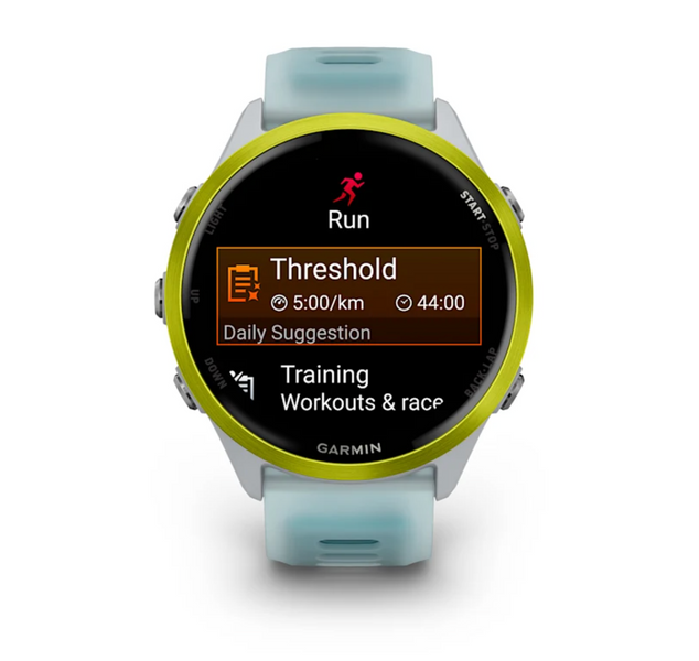Garmin Forerunner 570 - 47mm Amp Yellow Aluminum with Translucent Whitestone/Turquoise Band 010-02971-01 фото