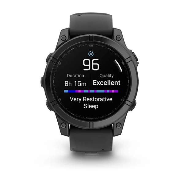 Garmin Fenix E &ndash; 47 mm AMOLED Slate Gray Steel with Black Silicone Band 010-03025-03 фото