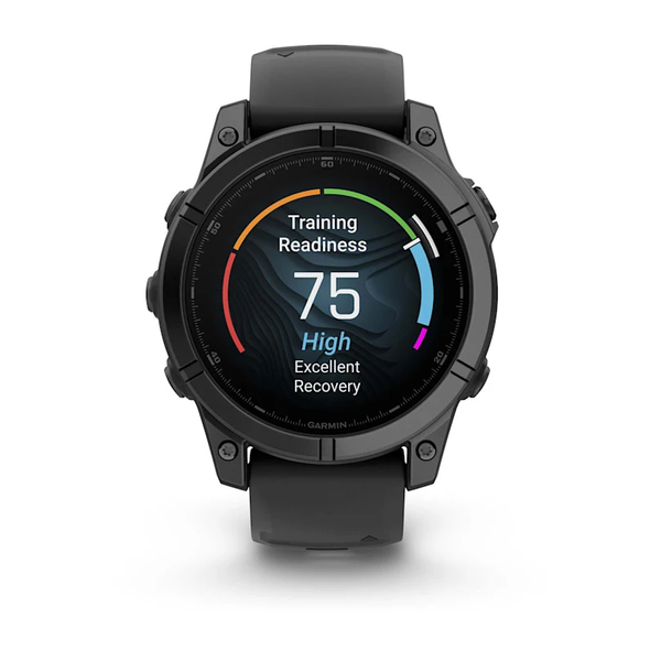 Garmin Fenix E &ndash; 47 mm AMOLED Slate Gray Steel with Black Silicone Band 010-03025-03 фото