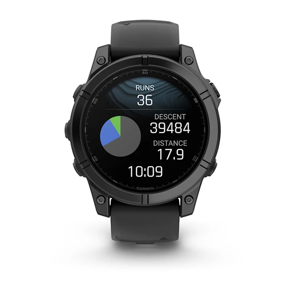 Garmin Fenix E &ndash; 47 mm AMOLED Slate Gray Steel with Black Silicone Band 010-03025-03 фото