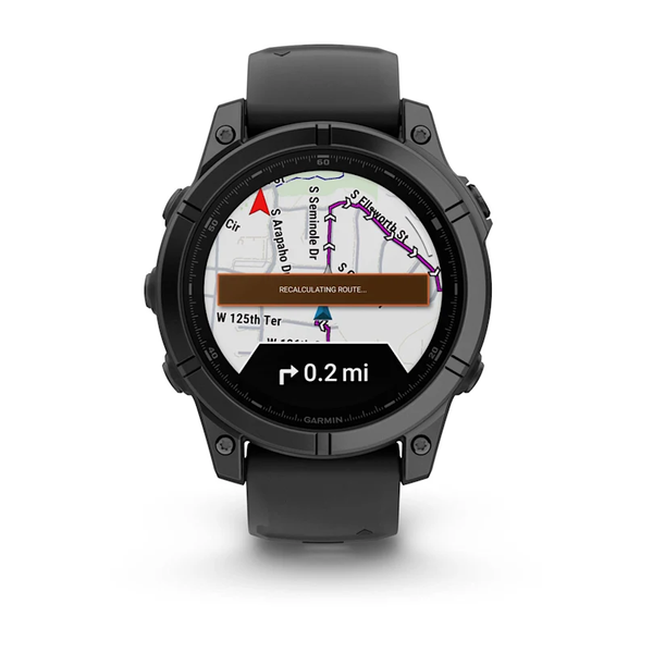 Garmin Fenix E &ndash; 47 mm AMOLED Slate Gray Steel with Black Silicone Band 010-03025-03 фото