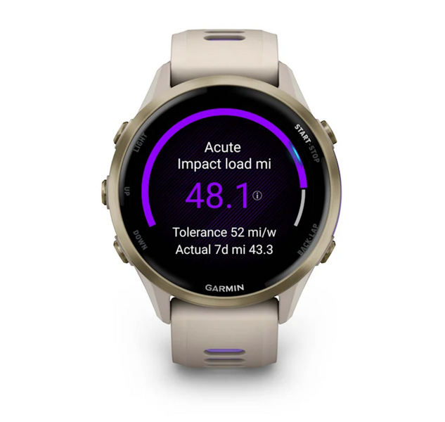 Garmin Forerunner 970 Soft Gold Titanium with French Gray Case and French Gray/Translucent Indigo Band 010-02969-02 фото