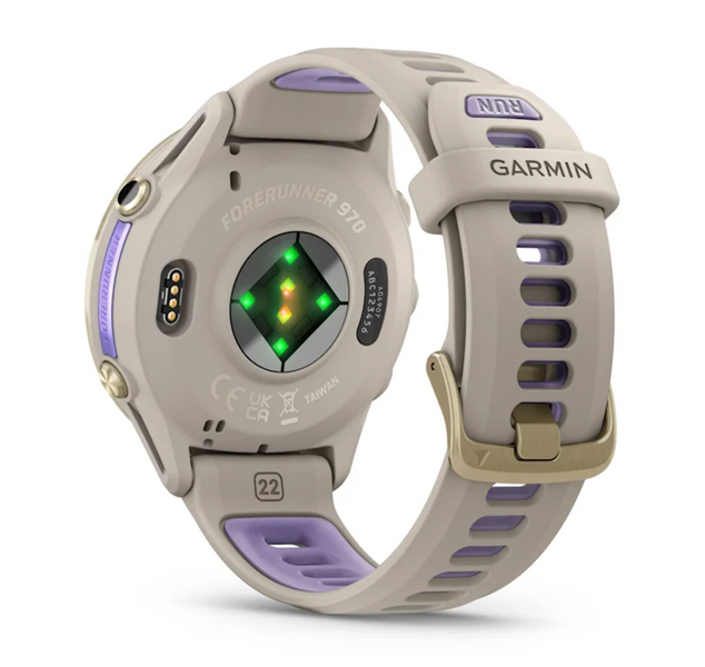 Garmin Forerunner 970 Soft Gold Titanium with French Gray Case and French Gray/Translucent Indigo Band 010-02969-02 фото