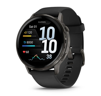 Garmin Venu 4 &ndash; 45 mm Slate with Black Silicone Band 010-03014-00 фото