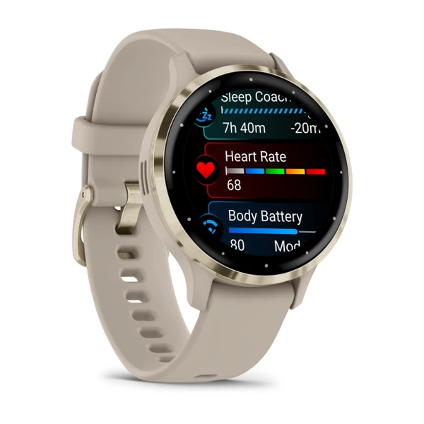 Garmin Venu 3S Soft Gold Stainless Steel Bezel with French Gray 010-02785-02 фото