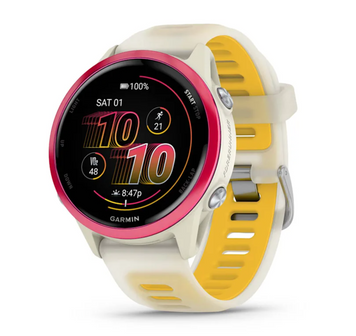 Garmin Forerunner 570 - 42mm Raspberry Aluminum with Translucent Bone/Mango Band 010-02970-02 фото