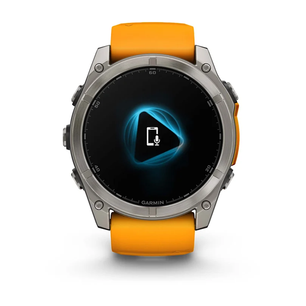 Garmin Fenix 8 &ndash; 51 mm AMOLED Sapphire Titanium with Spark Orange 010-02905-10 фото