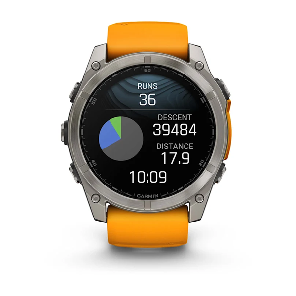 Garmin Fenix 8 &ndash; 51 mm AMOLED Sapphire Titanium with Spark Orange 010-02905-10 фото