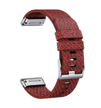 Ремешок жаккардовый 26 mm QuickFit - Red/Silver 21041778 фото