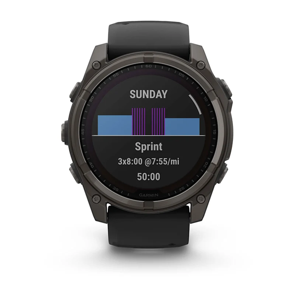 Garmin Fenix 8 &ndash; 51 mm Solar Sapphire Carbon Gray DLC Titanium 010-02907-10 фото