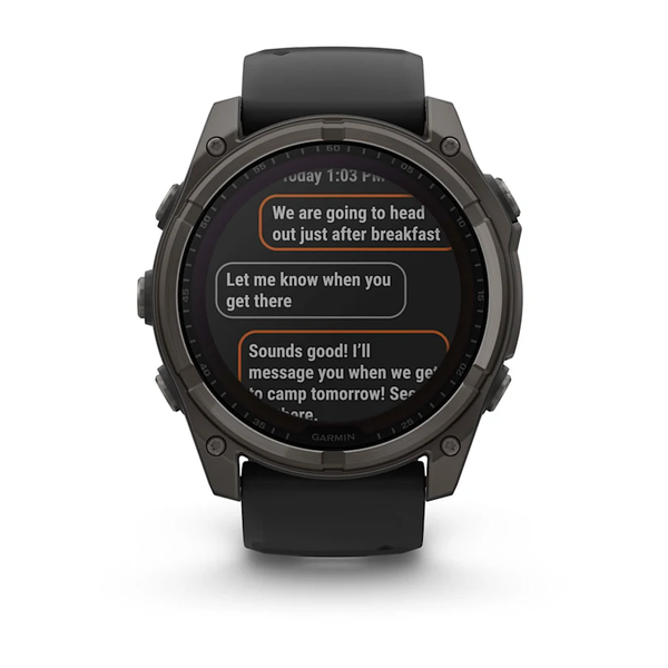 Garmin Fenix 8 &ndash; 51 mm Solar Sapphire Carbon Gray DLC Titanium 010-02907-10 фото