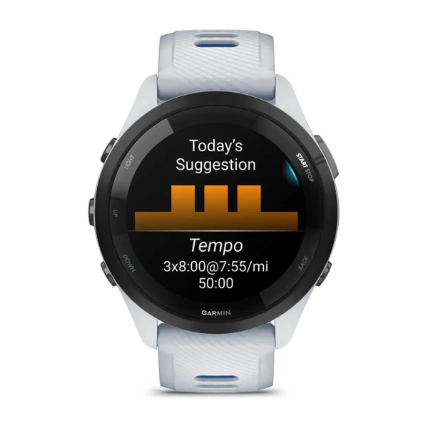 Garmin Forerunner 265 Black Bezel with Whitestone Case and Whitestone/Tidal Blue 010-02810-01 фото
