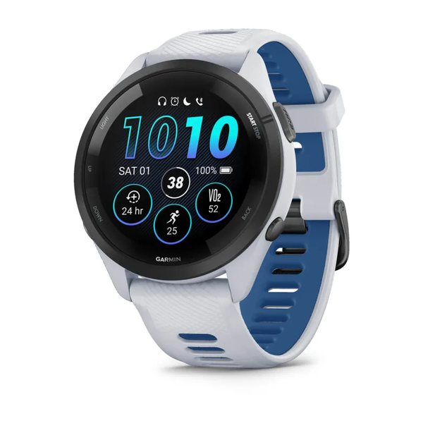 Garmin Forerunner 265 Black Bezel with Whitestone Case and Whitestone/Tidal Blue 010-02810-01 фото