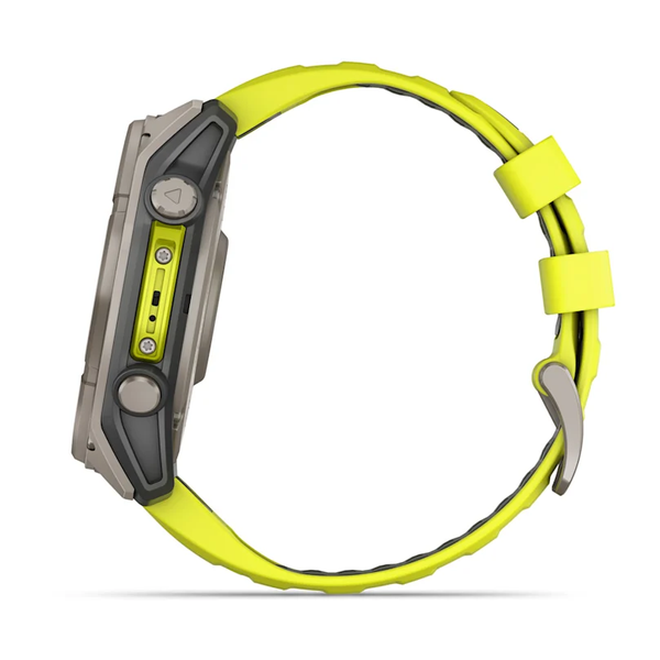 Garmin Fenix 8 &ndash; 51 mm Solar Sapphire Titanium with Amp Yellow/Graphite Silicone Band 010-02907-20 фото