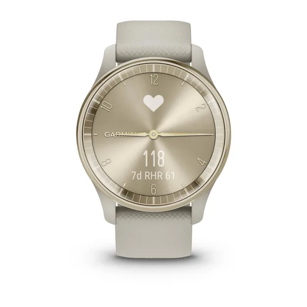 Garmin Vivomove Trend Cream Gold Stainless Steel Bezel with French Gray Case 010-02665-02 фото