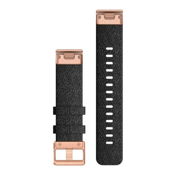 Оригинальный ремешок QuickFit 20 mm Heathered Black Nylon with Rose Gold Hardware 010-12874-00 фото