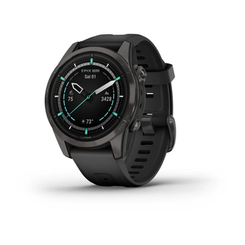 Garmin Epix Pro (Gen 2) &ndash; Sapphire Edition | 42 mm Carbon Gray DLC Titanium with Black Band 010-02802-14 фото