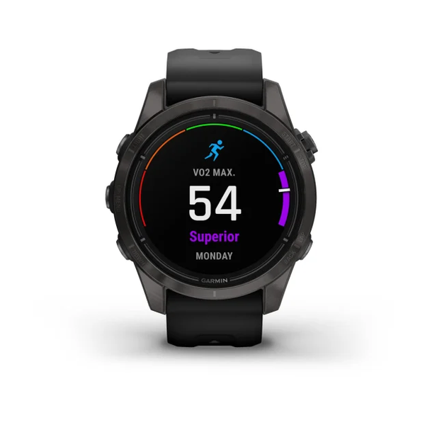 Garmin Epix Pro (Gen 2) &ndash; Sapphire Edition | 42 mm Carbon Gray DLC Titanium with Black Band 010-02802-14 фото