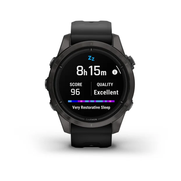 Garmin Epix Pro (Gen 2) &ndash; Sapphire Edition | 42 mm Carbon Gray DLC Titanium with Black Band 010-02802-14 фото