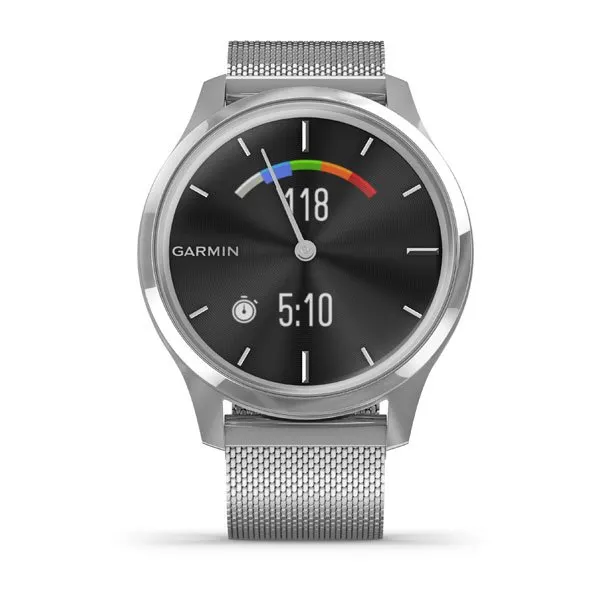 Garmin Vivomove Luxe Silver Stainless Steel Case with Silver Milanese Band 010-02241-03 фото