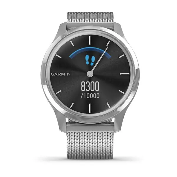 Garmin Vivomove Luxe Silver Stainless Steel Case with Silver Milanese Band 010-02241-03 фото