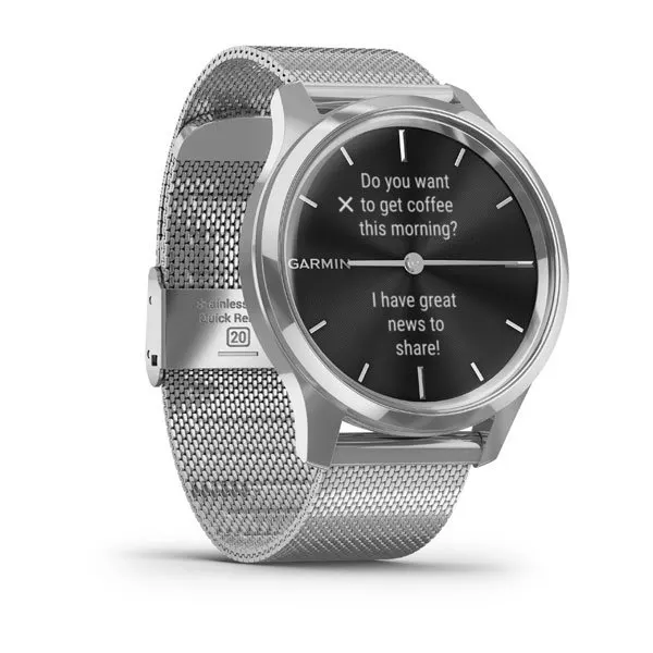 Garmin Vivomove Luxe Silver Stainless Steel Case with Silver Milanese Band 010-02241-03 фото
