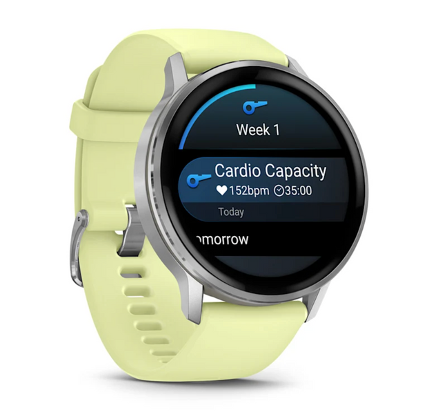 Garmin Venu 4 &ndash; 45 mm Silver with Citron Silicone band 010-03014-02 фото