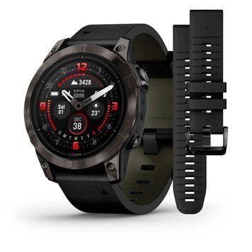 Garmin Epix Pro (Gen 2) &ndash; Sapphire Edition | 47 mm with Black Leather Band 010-02803-30 фото